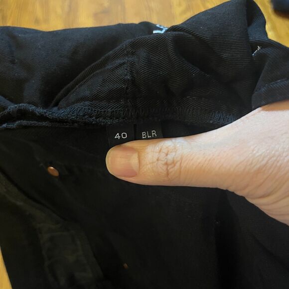 Purple Brand P001 Slim Fit Jeans Men's Size 40x34 Black Denim Frayed Hem - Picture 5 of 13